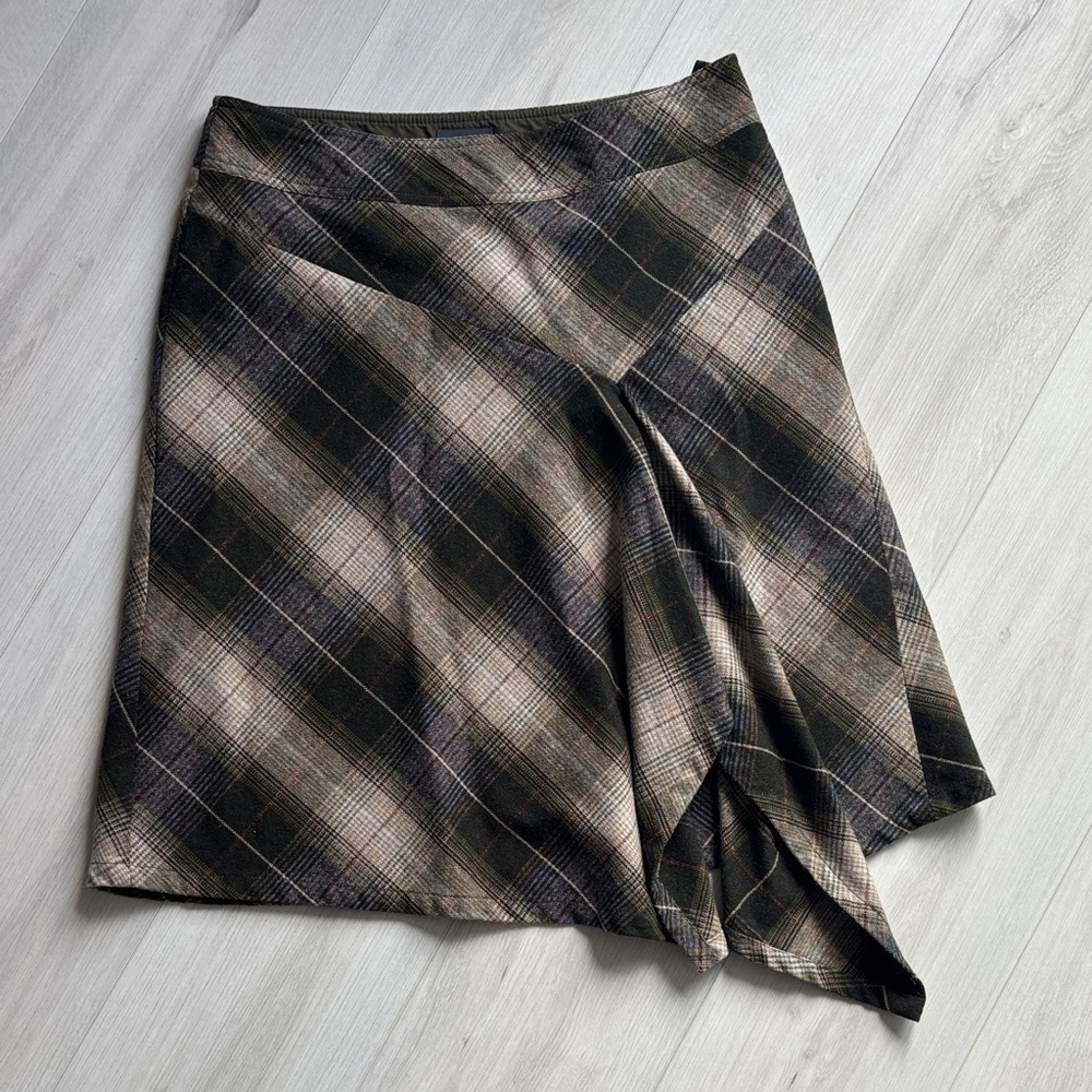 Vintage Mexx Asymmetrical Plaid Midi Skirt